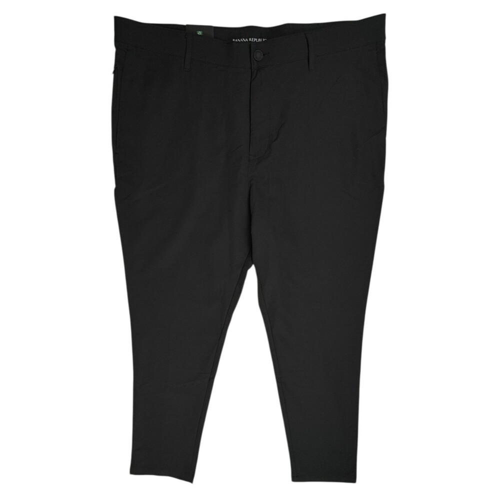 Banana Republic 38x34 Pants Chino Black Flat Front Zippered Pocket Wicking New